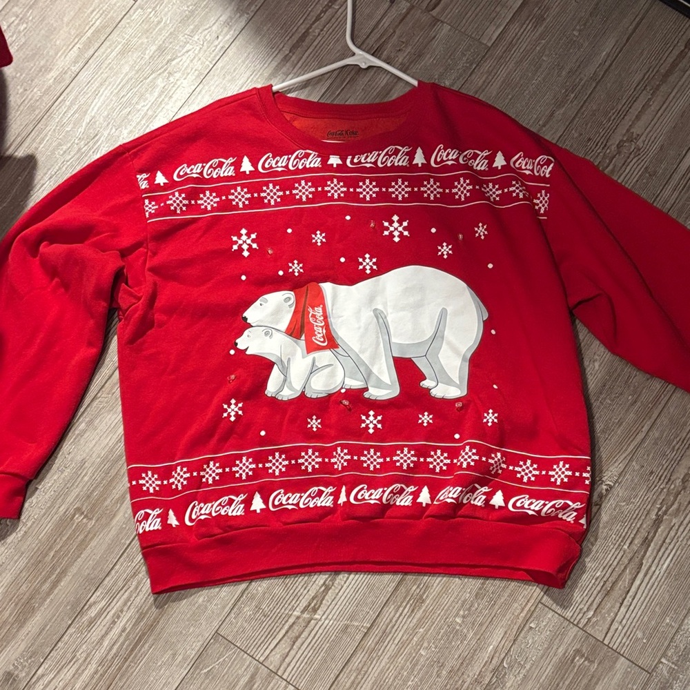 Coca Cola Festive Red Polar Bear Crewneck Sweater